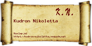 Kudron Nikoletta névjegykártya
