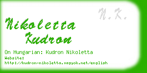 nikoletta kudron business card